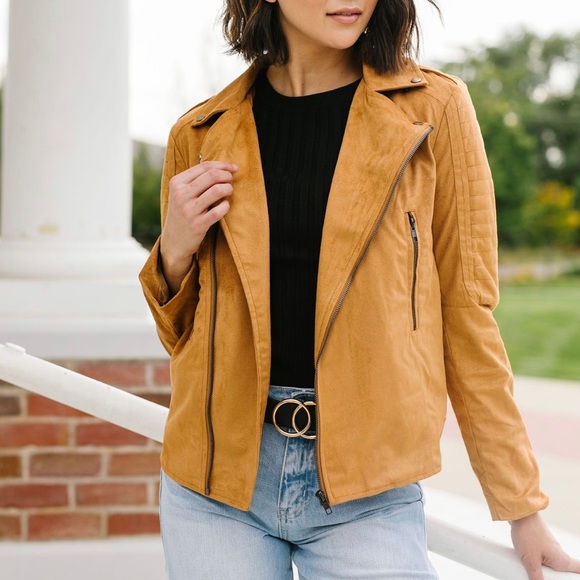 Vegan Suede Moto Rider Jacket - Picture 3 of 7